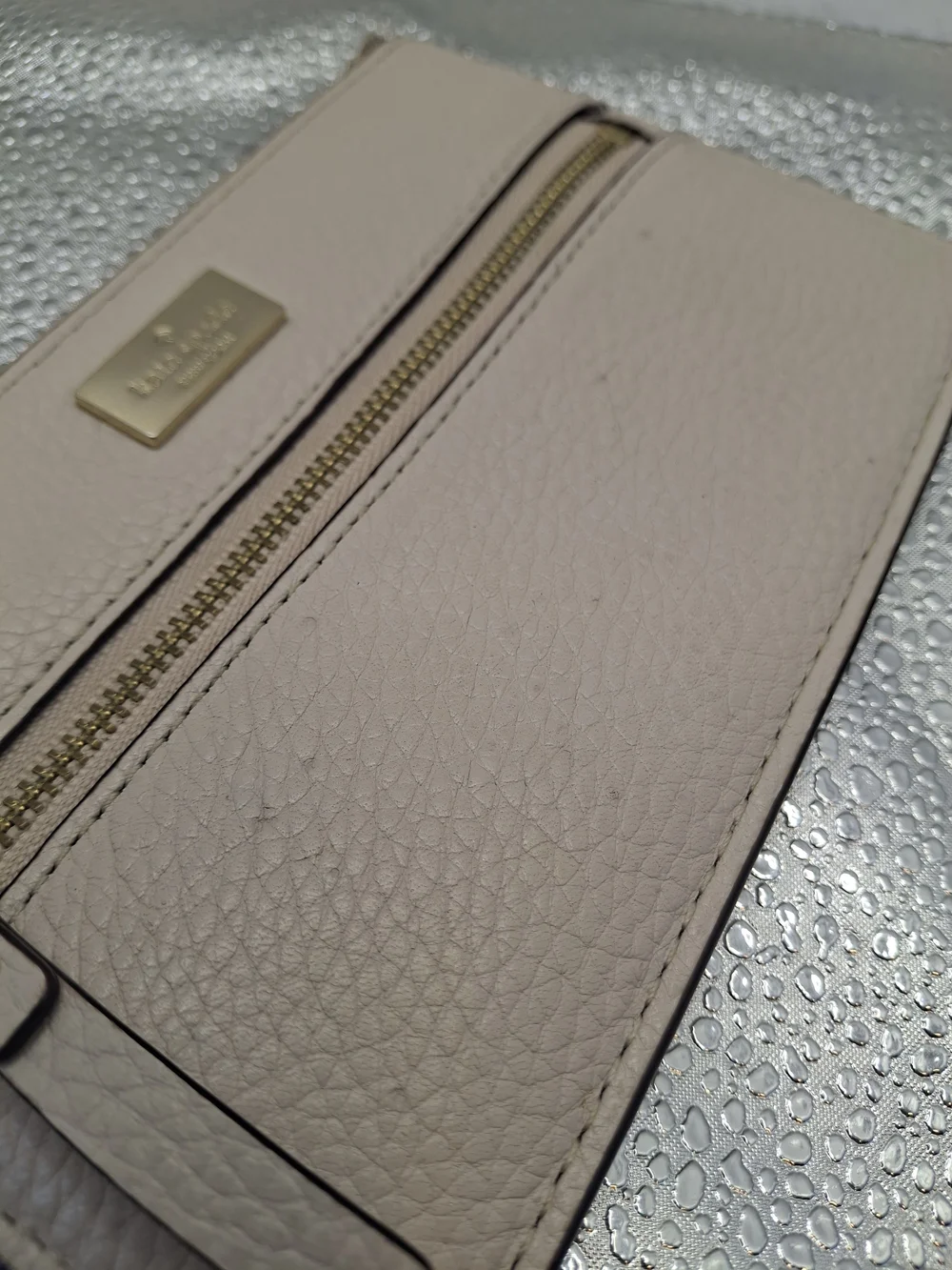 Kate Spade Cream Wristlet Clutch with Front Zip Pocket